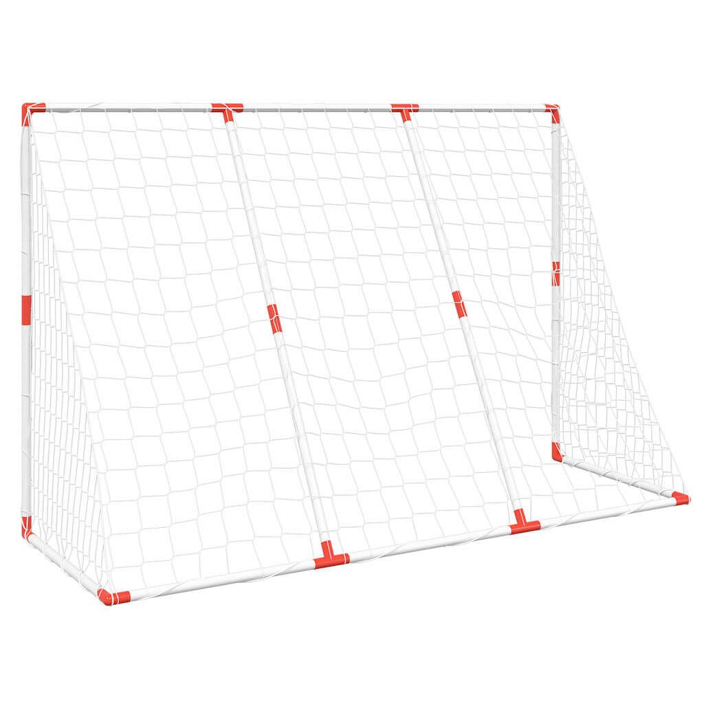 vidaXL Futbolo vartai su kamuoliais, 2-1, balti, 184x64x124cm, metalas