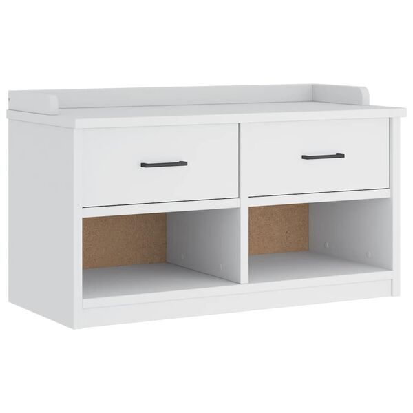 vidaXL Prieškambario suoliukas SANDNES baltas 87x40x50 pušies masyvo