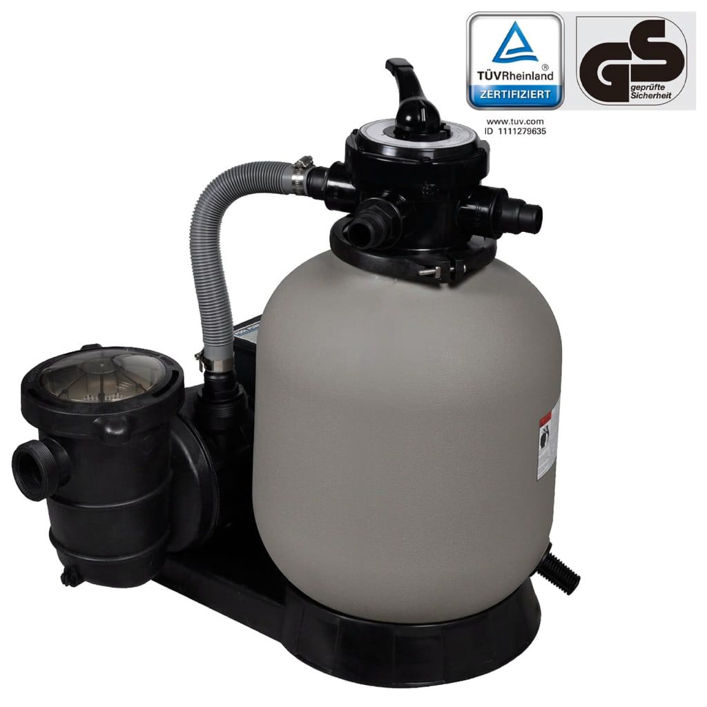 vidaXL Smėlio filtras su siurbliu, 600W, 17000 l/val