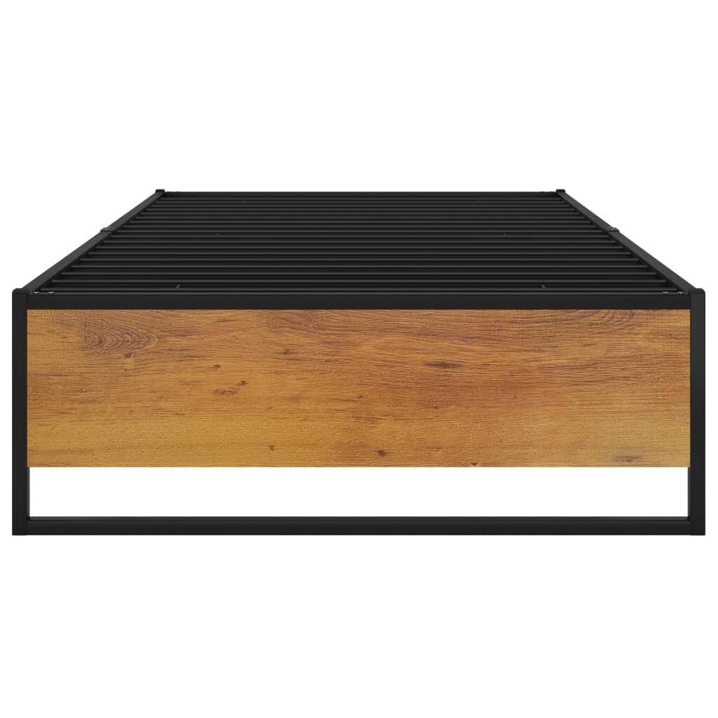 vidaXL Lovos rėmas, juodos spalvos, 90x200cm, metalas