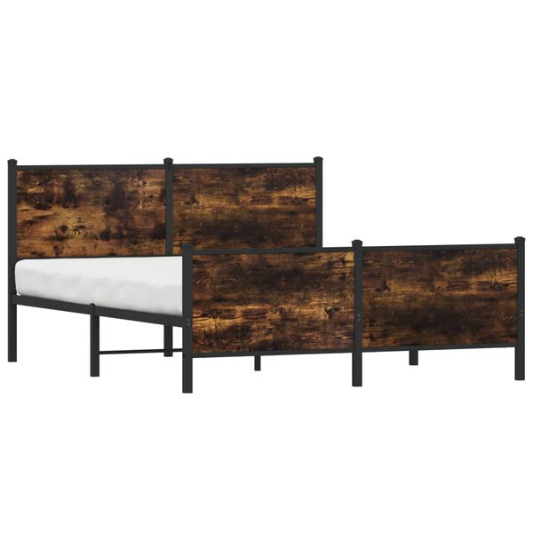 vidaXL Lovos rėmas be čiužinio, dūminio ąžuolo, 150x200cm, metalas